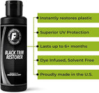 ExoForma Black Trim Restorer - Lasts 6+ Months, Dye Infused Waterproof Plastic Restorer for Cars - Perfect for Faded Bumpers, Trim & Vinyl on Jeeps, Truck Beds, Avalanches & ATVs | 4oz