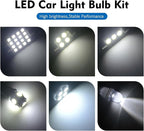 42PCS Interior Car Lights, LED Car Interior Bulb Kit Set, 194 DE3175 T10 31mm 41mm Bulbs, Replacement Lights for Dome, Map, License Plate, Door, Side Marker, Trunk Light