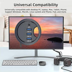xiwai USB 3.0 Hub Splitter, Sound Card 3 Port USB Multiport Expander 60mm Desk Grommet Dock Station Headphone Mic Audio Interface for PC Desk Desktop