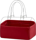 DGAZ Silk Purse Organizer Insert Fits LV Speedy 16/20/25/30/35/45 bags，Silky Smooth Bag Organizer，Luxury Handbag & Tote Shaper（Wine Red，New nano 16）