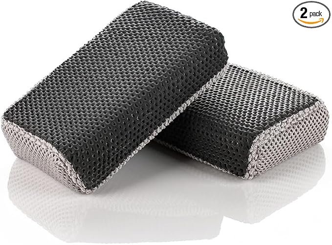 Koch-Chemie Clay Scrubber - Fast and Effective Removal of Paint Contaminants, Grime, Debris, and More - Clay Bar with Extra Scrubbing Power. Black/Ice Grey - 2-Pack