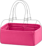 DGAZ Silk Purse Organizer Insert Fits LV Speedy 16/20/25/30/35/40/45 bags，Silky Smooth Bag Organizer，Luxury Handbag & Tote Shaper(Rose pourpre,New nano 16)