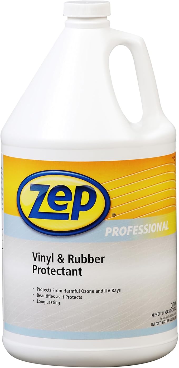 Zep Professional Vinyl and Rubber Protectant - 1 Gallon (Case of 4)- 1041479 - Resist the Effects of Harmful Ozone and UV Rays, For Boat, Seats, Upholstery