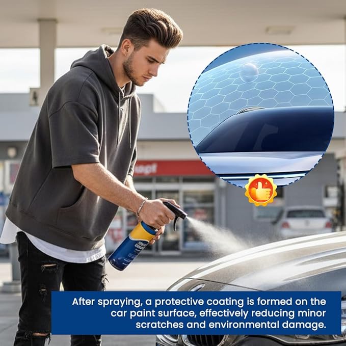 3 Pack Car Coating Spray, 2026 New Quick Effect Ceramic Wax Polish, All-in-One Waterless Wash & Scratch Repair Spray, Removes Oil Film, Enhances Gloss & Hydrophobic Protection