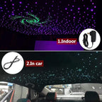 LED Fiber Optic Star Ceiling Light Kit for Car or Room 6W RGBW with Music Mode Remote Controller 300 Strands 0.75mm/0.03in 2m/6.5ft Starlight Headliner Kits