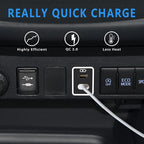 Car Charger for Toyota USB C Dual Port Charger PD 3.0 Type C Fast Charging with LED Light Show,Compatible with Smart Phone,Tablet,and More (White 1.3x0.9inch