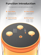 Waterless Diffuser for Essential Oil: Mini Battery Scent Diffuser for Room&Home&Car with 9 Colors LED Light - Portable Aroma Cool Mist Machine Bright Orange