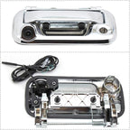 EWAY Tailgate Handle Backup Rear View Reverse Camera for Ford F150 2004-2014/Super Duty F250/F350/F450/F550 2008-2014 Explorer Sport Trac Lincoln Mark LT Pickup Truck Chrome(with Optional Guideline)