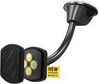 Scosche MXWDL Magnetic Cell Phone Car Mount, Suction Cup Phone Holder for Car Dashboard/Windshield with Extra Strong Magnet and Thick Metal Plate Compatible with iPhone, Samsung, and All Devices