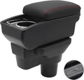YJYWZH Armrest Box for Hyundai Accent Verna Accessories 2017-2020 Armrest for Car Center Console Organizer Double Layer Storage Space with 3 USB Ports, Red Thread