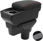 YJYWZH Armrest Box for Hyundai Accent Verna Accessories 2017-2020 Armrest for Car Center Console Organizer Double Layer Storage Space with 3 USB Ports, Red Thread