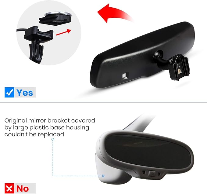 Rear View Mirror Camera with 4.3” Monitor: Super Night Vision OEM Rearview Mirror Backup Camera with IP 68 Waterproof Back Up Camera for Car, Rearview Mirror for Parking & Driving Safety AUTO-VOX T2