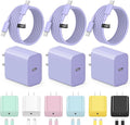 iPhone 17 16 15 Charger Fast Charging 3+3Pack Type C Charger USB C Chargers Block with 10FT Cable for iPhone Air/17/17 Plus/17 Pro/17 Pro Max/16/16 Plus/16 Pro/16 Pro Max/15/15 Pro Max (Purple)