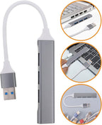 USB Multi-Port Hub Expander with 4 USB 3.0 Ports for Desktop and Laptop Dark Gray Compatible with Keyboard Mouse and Gaming Accessories for Car and Office Use