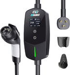EVDANCE Level 2 EV Charger 24Amp 240V - NEMA 10-30P Charging Station, 25FT Cable for Home/Garage, J1772 Electric Vehicles & Adjustable Current (10-24A) (for J1772(Non-Tesla Evs), NEMA 10-30 Plug)