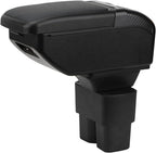 AULPHIKE Compatible with Nissan NV200 Armrest Car Center Console Organizer Armrests Double Layer Storage with USB Ports（Black Style）