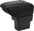 AULPHIKE Compatible with Nissan Note Armrest E-Power Car Center Console Organizer Armrests Double Layer Storage with USB Ports（Carbon Fiber Style）