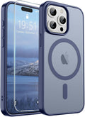 SUPFINE Magnetic for iPhone 15 Pro Max Case (Compatible with MagSafe) (Military Grade Drop Protection) Slim Translucent Matte Shockproof with Anti-Fingerprint Phone Case, Lavender Gray