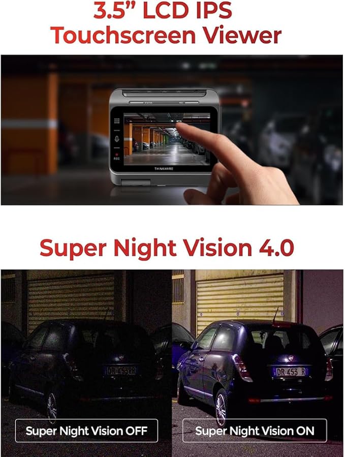 THINKWARE ARC900 2CH 4K HDR Dual Dash Cam Front and Rear - 4K+2K STARVIS 2, Super Night Vision 4.0, Low Power Parking Mode, 3.5" IPS Touchscreen, 5GHz Wi-Fi, GPS (64GB MicroSD & Hardwiring Cable Incl)