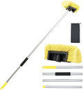 Car Wash Brush with Long Handle, 60'' Soft Bristle Cleaning Brush, Car Cleaning Brushes, Carwash Brushes for SUV, RV, Boat, Truck, House Siding, Sweep Snow, Yellow