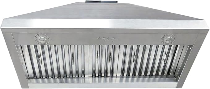CHETTO C 36'' Range Hood 610 CFM Insert Stainless Steel Ducted Kitchen Vent Hood with LED Lights, 4-Speeds, 3 Pcs Dishwasher Safe Baffle Filters (36 inch, Stainless steel)