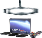 iJDMTOY 3pc Set Dark Smoked Lens Full LED Strip Front Grille Lighting Kit Compatible with 2014-up Toyota 4Runner, Includes (3) 24-SMD 6000K White LED Assy & Wiring Harness