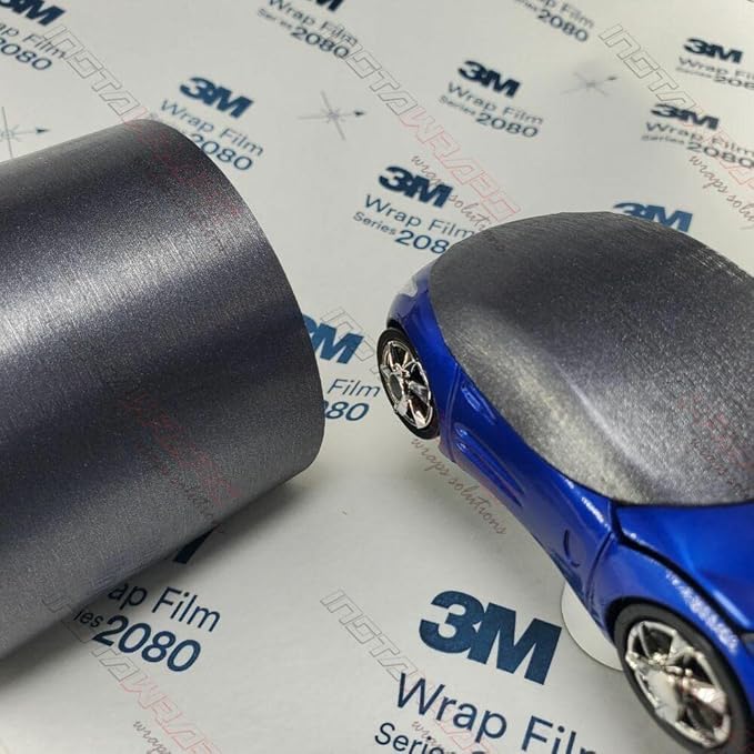3M Car Wrap Roll 2080 Brushed Steel | BR201 | (5ft x 25ft (125 Sq/ft)) | Automotive Vinyl Wrap for Cars - Car Interior Wrap & Exterior | w/Free Instawraps Pro Glove