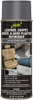 S.M. Arnold Refinishing Spray Paint - DARK GRAY 11 Oz. - For Leather, Carpet, Vinyl, Metal, Plastic, Polycarbonate, Polypropylene, Acrylic, Lexan, Fiberglass | Pro Grade Aerosol Refinisher