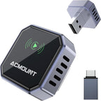 Acmount 2 in 1 Wireless Carplay Adapter & Android Auto 2026 Upgrade Wired CarPlay to Wireless, Fast Auto-Connect, Mini USB Design, Plug & Play Wireless Dongle for iPhone 6+ / Android 11+ (Lead-Gray)