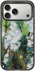 CASETiFY Impact iPhone 17 Pro Max Case [Slim/Compatible with Magsafe / 8.2 ft. 4X Military Grade Drop Protection] - Wild Squill Flowers - Clear Black