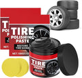 Tire Polishing Paste,100g Tire Nourish Wax Cream, Tyre Nourish Cream Maintain Luster for Cars UV Protection and Waterproof Coating for Cars Trucks Motorcycles RVs & More (2 Set)