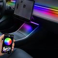 Interior Car LED Strip Lights for Tesla Model 3 Y 2021-2023, Plug-and-Play, 4 Footwell Light Ambient Light with Human Sensor, Center Console Dashboard Inside Car Lighting Decorations