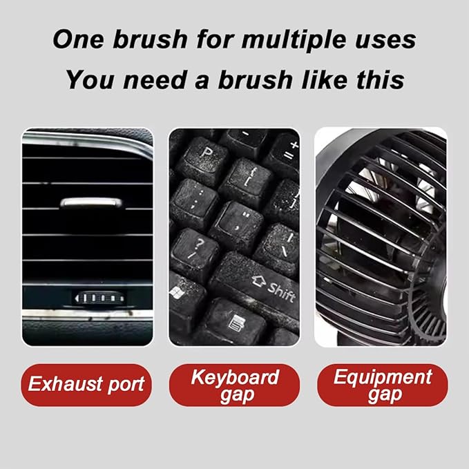 AUCELI Car Detailing Brush, Ultra Soft Auto Interior Dusting Brush with Storage Rack, Car XL Synthetic Brush Cleaning Tool, Universal Covers Large Area Inside or Outside Vehicles(Red/Style A)