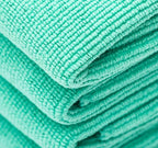 The Rag Company - The Pearl - Professional Microfiber Detailing Towel for Ceramic Coating Leveling and Sealant Removal, Safe and Scratch-Free with No Tags, 320gsm, 16in x 16in, Green -12 Pack