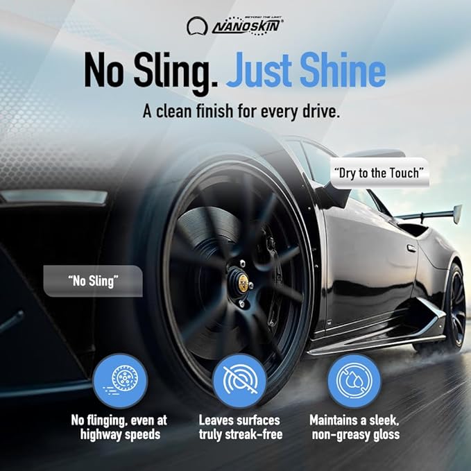 Nanoskin BLUE DRESS Premium Dressing 16 Oz. - Sprayable Interior & Exterior Dressing for Car Detailing | Works on Tire, Vinyl, Rubber, Plastic & Trim | Safe for Cars, Trucks, Motorcycles, RVs & More
