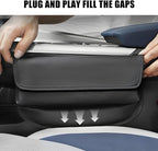 Car Seat Gap Filler Organizer, Leather Vehicle Side Seat Gap Storage Box with Lid for Phone Key Card, L-Capacity Auto Interior Organization, Universal for SUV Sedan Truck (Black)