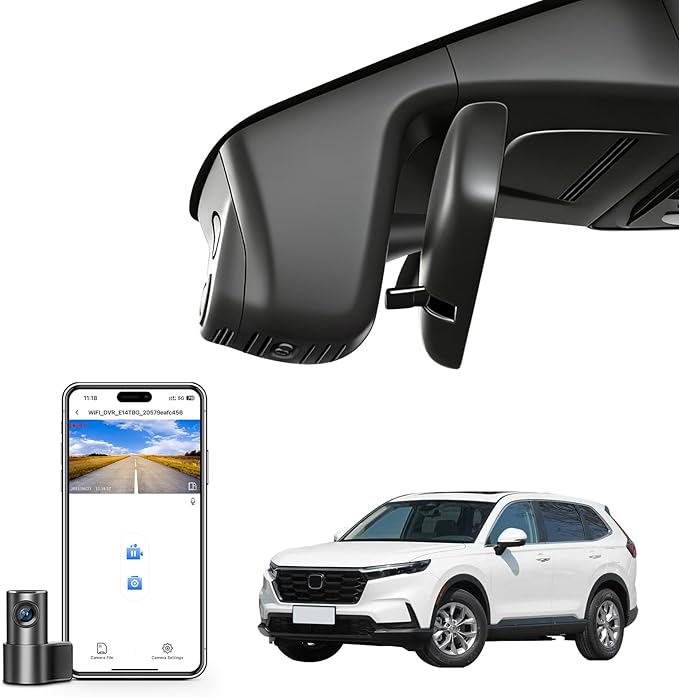 mangoal 4K Front & 2K Rear 2 Channel HDR Dash Cam, Dual STARVIS 2 IMX678 IMX675, Custom Fit for Gen6 CR-V & CR-V Hybrid 2023-2026(Black)(Model B), 5GHz WiFi, GPS, 128GB Card