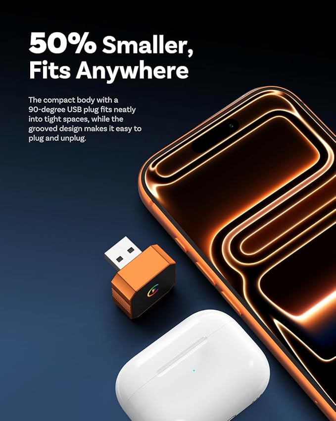 2026 Wireless CarPlay Adapter for iPhone ＆ Android Auto Mini Wired to Wireless Apple Car Play Adapter Plug & Play Compatible for iPhone iOS 10+ Android 11+ with After 2016 Cars
