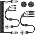 DALLUX Heavy Duty Vehicle Coil Trailer Cable with 4 Channel 4 PIN AV Connector Disconnect Kit for Truck Caravan Motor Home Backup Security Camera Monitor System