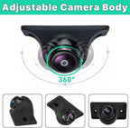Car Backup Camera with Dynamic Trajectory Guide Line, GreenYi AHD1080P Reverse Rear View Cam, Adjustable Fisheye Lens, Night Vision Waterproof 170 Degree Wide View
