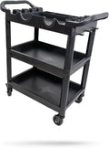 Adam's Polishes Premium Detail Cart - Car Detailing Cart 3-Tiered Shelves 250 Pound Per Shelf Capacity - Heavy Duty Casters Rolling Cart, Features Bottle Holders, Cutouts, & Pegs for Organization