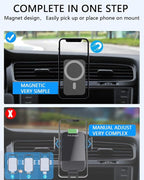 15W Magnetic Wireless Car Charger for iPhone 16/15/14/13/12 Pro Max/Mag-Safe Case, Qi Fast Charging Mount, Dashboard Air Vent Phone Holder for iPhone 16/15/14/13/12