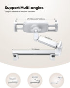 Lamicall Car Headrest Tablet Holder - [Extension Arm] Upgrade Adjustable Tablet Car Mount for Back Seat, Road Trip Essentials for Kids, for 4.7-11" Device like iPad Pro, Air, Mini, Galaxy, Fire, White