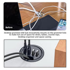 Xiwai USB 3.0 Hub Splitter, 4 Port USB Multiport Expander 60mm Desk Grommet Dock Station Interface for PC Desk Desktop