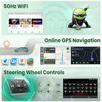 Doreon (4GB+64GB ROM) Car Stereo for Jeep Wrangler JK 2007-2018 Compass Grand Cherokee Dodge Ram 1500, 10.1" Android 15 Radio with Wireless CarPlay Android Auto WiFi GPS BT FM AM SWC Backup Camera