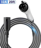 J1772 EV Charger Extension Cable，21FT 32A Extension Cord for 110V-240V J1772 Level 1 and Level 2 Chargers Compatible with Ford GM BMW Cadillac Mercedes Audi Electric Vehicles