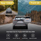 Fitcamx Front 2K+Rear 1080P Dash Cam for 2026 Toyota RAV4 & Plug-in Hybrid, Gen6 (HD2-6816), Integrated OEM Style, Dual HD Video, WiFi & APP, Loop Recording, Gravity Sensor, Easy to Set, 64GB Card