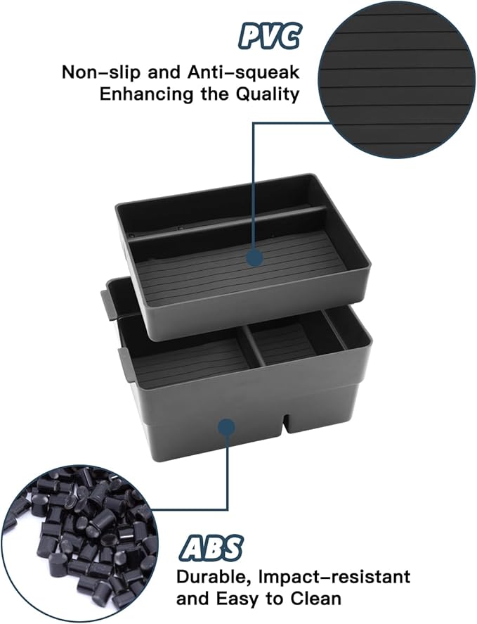 Ruiya 2024-2025 2026 TX350 Center Console Organizer for Lexus TX350 Accessories ABS Double Layer Armrest Console Organizer Compatible with 2024 2025 2026 Lexus TX 350 All Trims(2Packs)