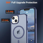 SUPFINE Magnetic for iPhone 15 Plus Case & iPhone 14 Plus Case(Compatible with MagSafe)(Military Grade Drop Protection) Slim Translucent with Anti-Fingerprint Phone Case,Lavender Gray