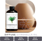 Brooklyn Botany Citronella Essential Oil - 100% Pure and Natural - Premium Grade Oil with Dropper - for Aromatherapy and Diffuser - 4 Fl Oz